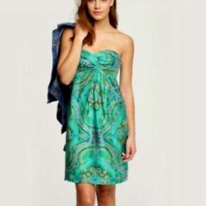 J. Crew Strapless Green Dress